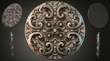 Round decor, rosettes Round rosette with acanthus scrolls and a central medallion 3d model
