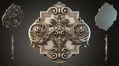 Round decor, rosettes Symmetrical rosette with volutes and palmettes 3d model