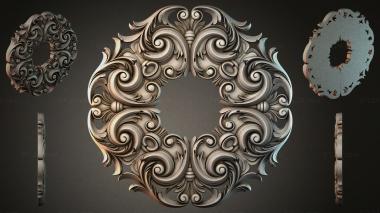 Round decor, rosettes Vignette with volutes and acanthus 3d model
