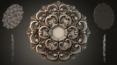Round decor, rosettes Classic spiral rosette with volutes 3d model
