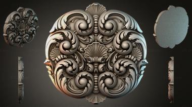 Round decor, rosettes Acanthus with scrolls and rosettes for CNC 3d model
