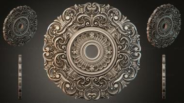 Round decor, rosettes Round rosette with volutes and palmettes 3d model