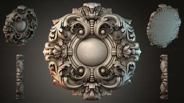 Round decor, rosettes Ceiling rose with ball and acanthus 3d model