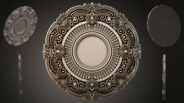 Round decor, rosettes Ceiling rose with a classic spiral pattern 3d model