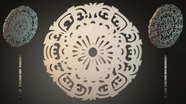 Round decor, rosettes Round rosette with a floral center and classic swirls 3d model