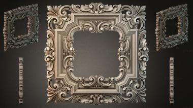 Round decor, rosettes Ornament frame with Baroque scrolls 3d model