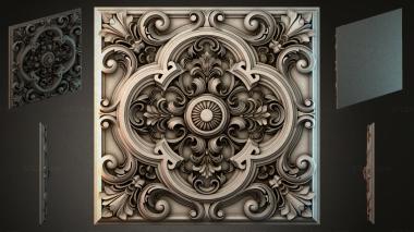 Round decor, rosettes Ceiling rose with climbing acanthus and central medallion 3d model