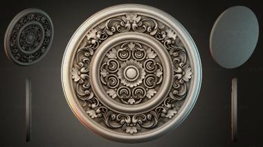 Round decor, rosettes Ceiling rose with multi-layered ornament and central medallion 3d model