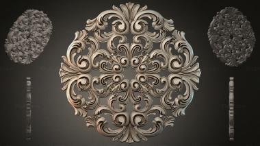 Round decor, rosettes Volute ornament with spiral elements 3d model