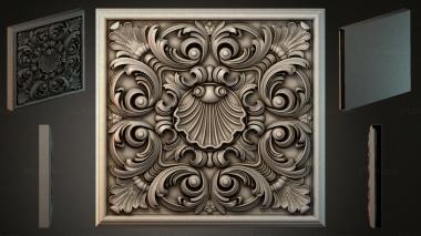 Round decor, rosettes Panel with swirls and a sink 3d model