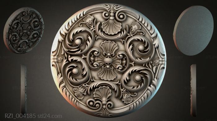 Круглый декор, розетки (RZI_004185) 3D модель для ЧПУ станка