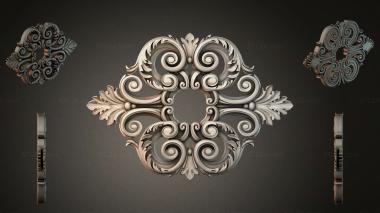 Round decor, rosettes Spiral rosette with acanthus leaves 3d model