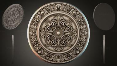 Round decor, rosettes Ceiling rose with acanthus scrolls and palmette 3d model