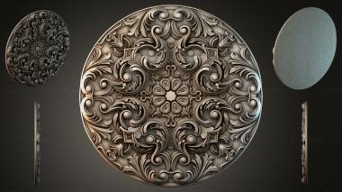 Round decor, rosettes Round rosette with acanthus scrolls and leaves 3d model
