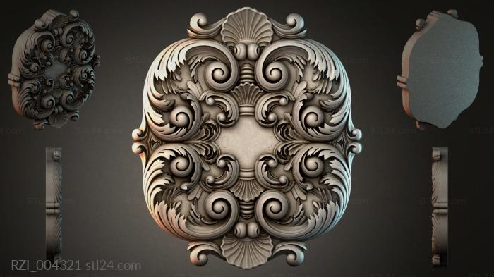 Круглый декор, розетки (RZI_004321) 3D модель для ЧПУ станка