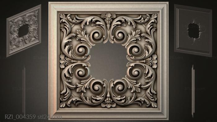Круглый декор, розетки (RZI_004359) 3D модель для ЧПУ станка