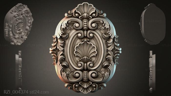 Круглый декор, розетки (RZI_004374) 3D модель для ЧПУ станка