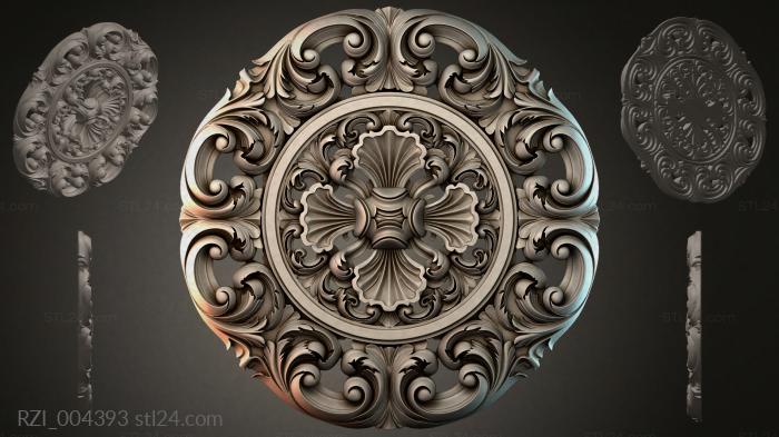 Круглый декор, розетки (RZI_004393) 3D модель для ЧПУ станка