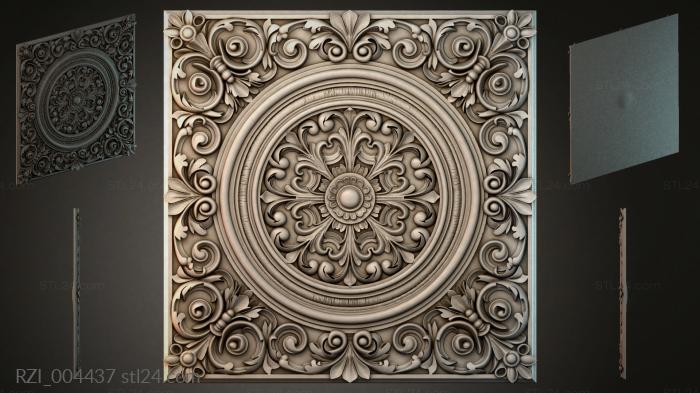 Круглый декор, розетки (RZI_004437) 3D модель для ЧПУ станка