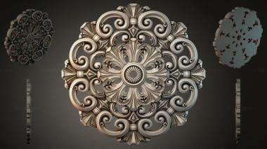 Round decor, rosettes Ceiling rose with volutes and palmettes 3d model