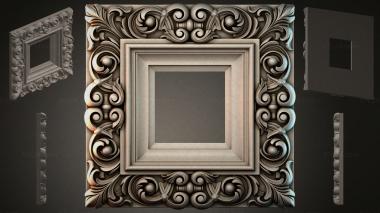 Round decor, rosettes Frame with volutes and spirals 3d model