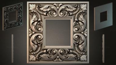 Round decor, rosettes Square panel with acanthus scrolls and rosettes 3d model