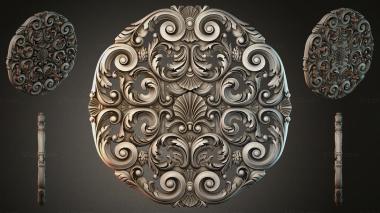 Round decor, rosettes Round rosette with volutes and palmettes 3d model