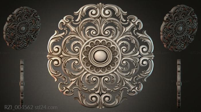 Круглый декор, розетки (RZI_004562) 3D модель для ЧПУ станка