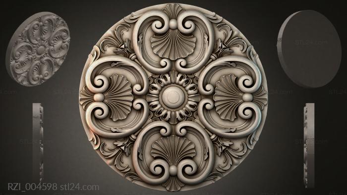 Круглый декор, розетки (RZI_004598) 3D модель для ЧПУ станка
