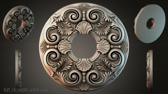 Круглый декор, розетки (RZI_004600) 3D модель для ЧПУ станка