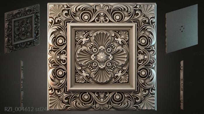 Круглый декор, розетки (RZI_004612) 3D модель для ЧПУ станка