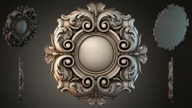 Round decor, rosettes Classic rosette with scrolls and a central medallion 3d model