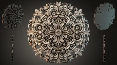 Round decor, rosettes Round ornament with volutes and palmettes 3d model