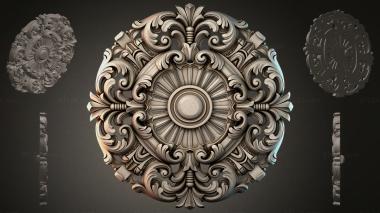 Round decor, rosettes Classic rosette with acanthus scrolls and a central medallion 3d model