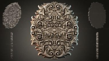 Round decor, rosettes Cartouche with acanthus and volutes 3d model