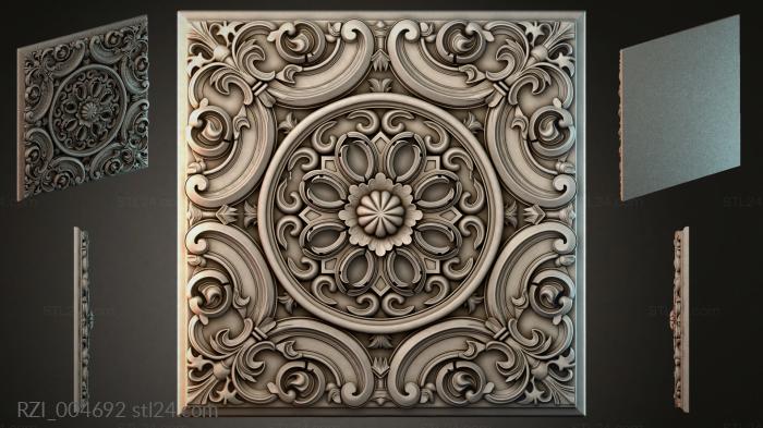 Круглый декор, розетки (RZI_004692) 3D модель для ЧПУ станка