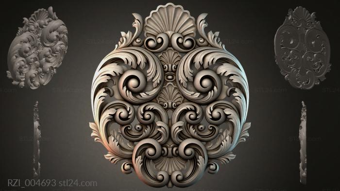 Круглый декор, розетки (RZI_004693) 3D модель для ЧПУ станка