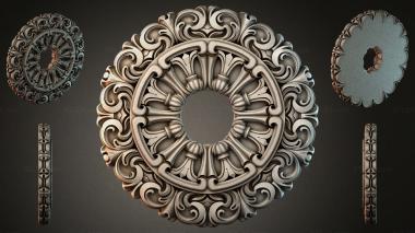 Round decor, rosettes Round rosette with volutes and acanthus 3d model