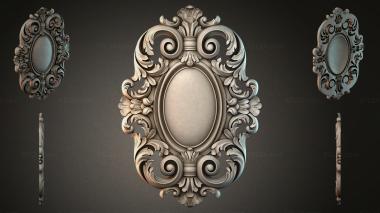 Round decor, rosettes Oval cartouche with volutes and shells 3d model