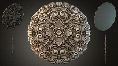 Round decor, rosettes Medallion with climbing acanthus and rosettes 3d model