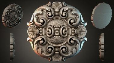 Round decor, rosettes RZI_004822 3d model