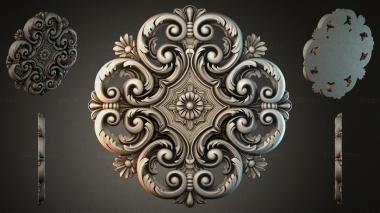 Round decor, rosettes RZI_004834 3d model