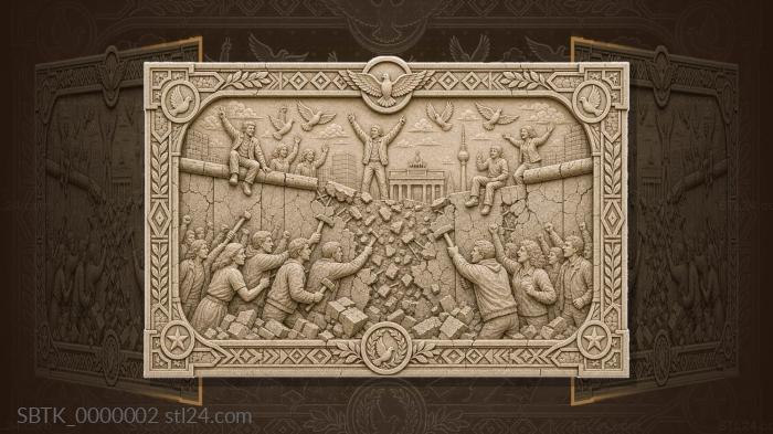 Fall of the Berlin Wall - people and hammers 3d STL model