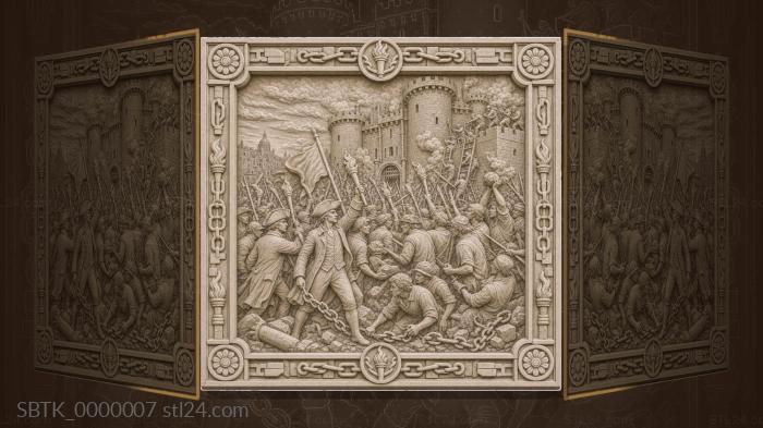Taking of the Bastille - a fortress and rebels 3d STL model