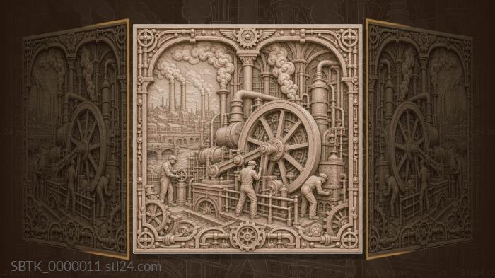 Age of Steam Engines - Factory and Gears 3d STL model
