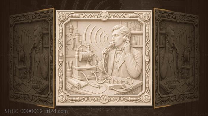 Invention of the telephone - apparatus and wires 3d STL model
