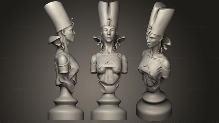 Шахматы (Egyptian Alive V Dead Chess Remix королева, SHM_0141) 3D модель для ЧПУ станка