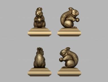 Finial (Squirrel with a nut, SHS_0066) 3D models for cnc