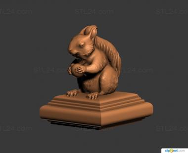 Finial (Squirrel with a nut, SHS_0066) 3D models for cnc