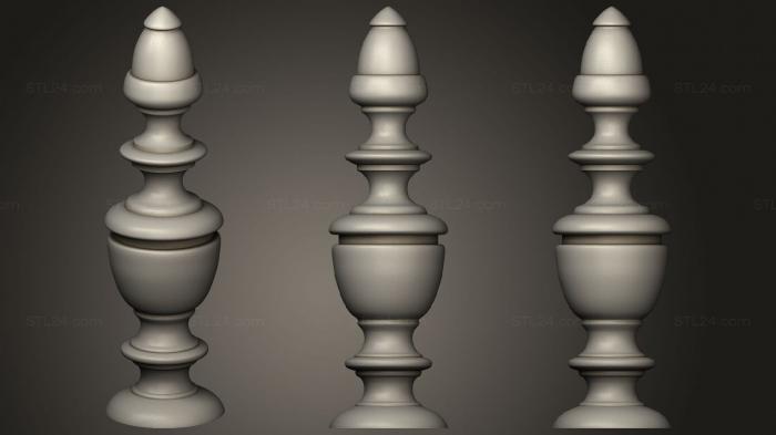 Finial (The cone is chiseled, SHS_0070) 3D models for cnc